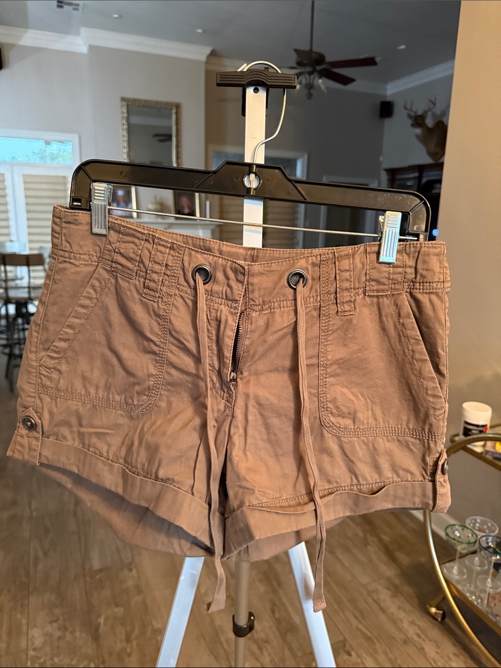 LOFT Brown Drawstring Cargo Shorts